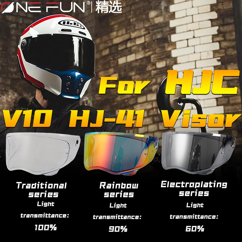 

Motorcycle Helmet Visor，V10 Retro helmet Face Shield Uv-Protected for HJC V10 HJ-41visor,Scratch-resistant,Quick installation