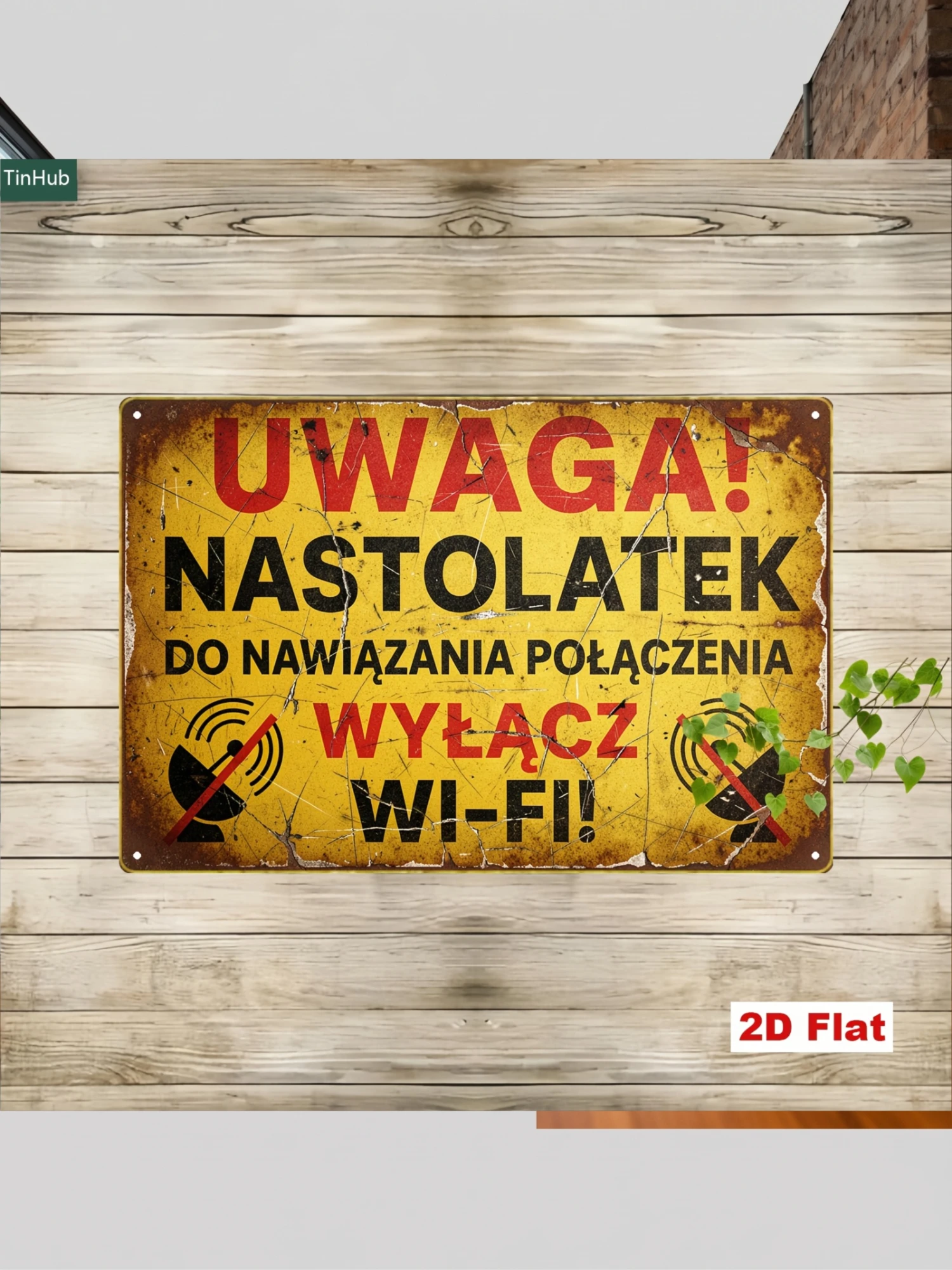 2D Flat 1 Retro Polish Slogan Metal Sign, 7.87X11.81inch Iron Sign, Funny Wifi Warning Quote, Nostalgic Industrial Style Wall Decor, Suitable for Home Office Cafe Bar Or Internet Cafe Decoration Creative Tin Wall Sign, Home Wall Decor, Metal Poster