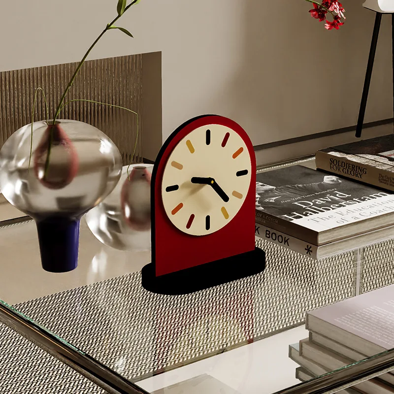Modern Minimalist Desktop Clock - Creative (Internet-Famous) Desk Clock with Ultra-Quiet Movement - Stylish Tabletop Decor