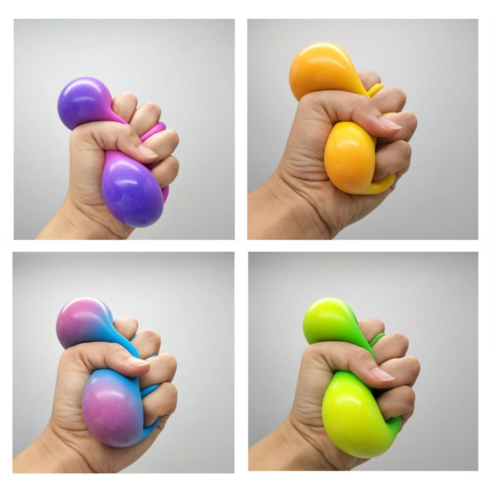 Kids Stress Ball Sensory Squeezing Toy Color Changing TPR Elastic Soft Ball for Home Office Anxiety Relief Gift
