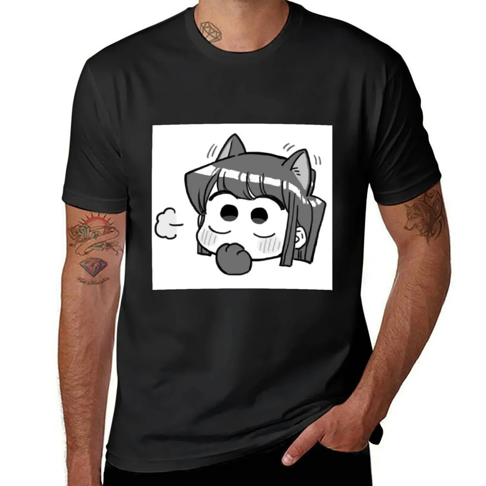 

komi-san T-Shirt Blouse customs design your own anime clothes cute tops black t-shirts for men