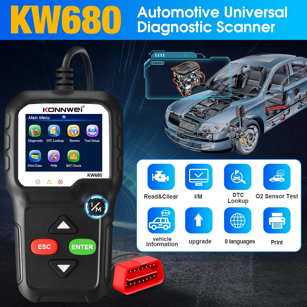 OBD2 Scanner Diagnostic Tool, USB Auto Engine Scanner for Windows PC Laptop for Toyota Honda Ford for DIY Owner & Home Mechanic