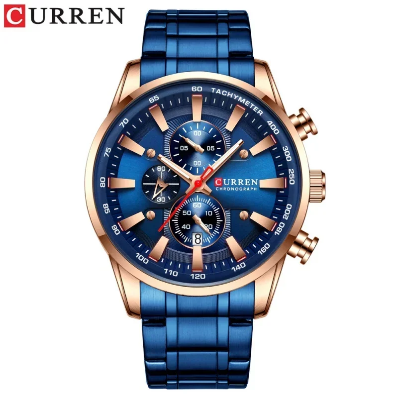 Curren En8351 Men's Watch Waterproof Quartz Watch Six-pin Watch Business Men's Calendar