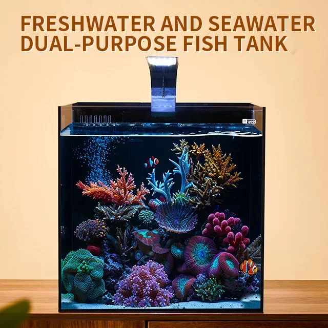 Aquariums,Wholesale Marine Aquarium Desktop Ultra White Glass Saltwater Aquarium Fish Tank With Filter And Skimmer