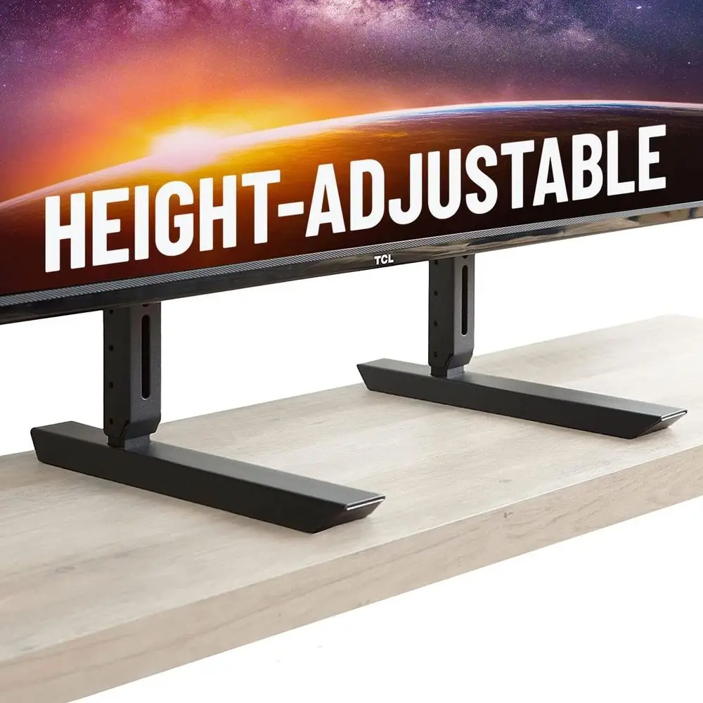 

Unil TV Stand - its 49” to 77” TVs up to 100lbs - Adjustable Height & Wobble-ree Design - lat Base Compatible with Soundbars