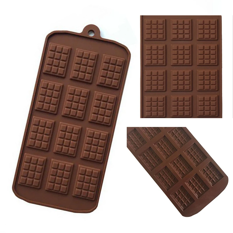 1 pc waffle chocolate molde de silicone dubai molde de chocolate diy bolo de chocolate decoração molde biscoitos moldes de cozimento