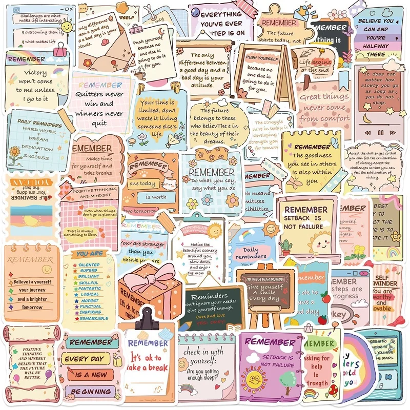 

10/30/50 шт., вдохновляющие клейкие наклейки из ПВХ с героями мультфильмов, эстетические DIY цветные наклейки для телефона, ноутбука, багажа, скейтборда, граффити