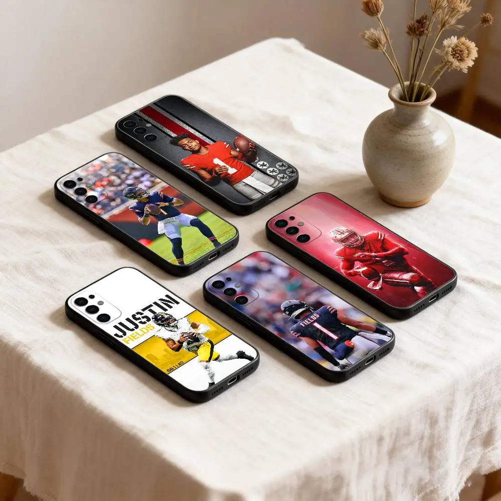 

J-Justin Fields 1 Wallpaper Phone Case For Samsung S26,25,24,23,22,30,21,10,9,Ultra,Plus,Lite Black Soft Case