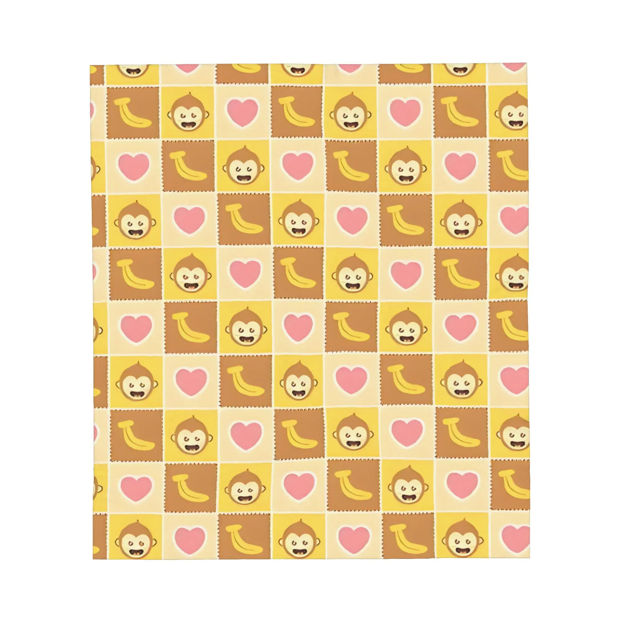 1PC Cute Monkey And Banana Pattern blanket Throw Furry Winter Blankets for Adults Bedding Home Interior Fluffy Plaid Sofa Knee