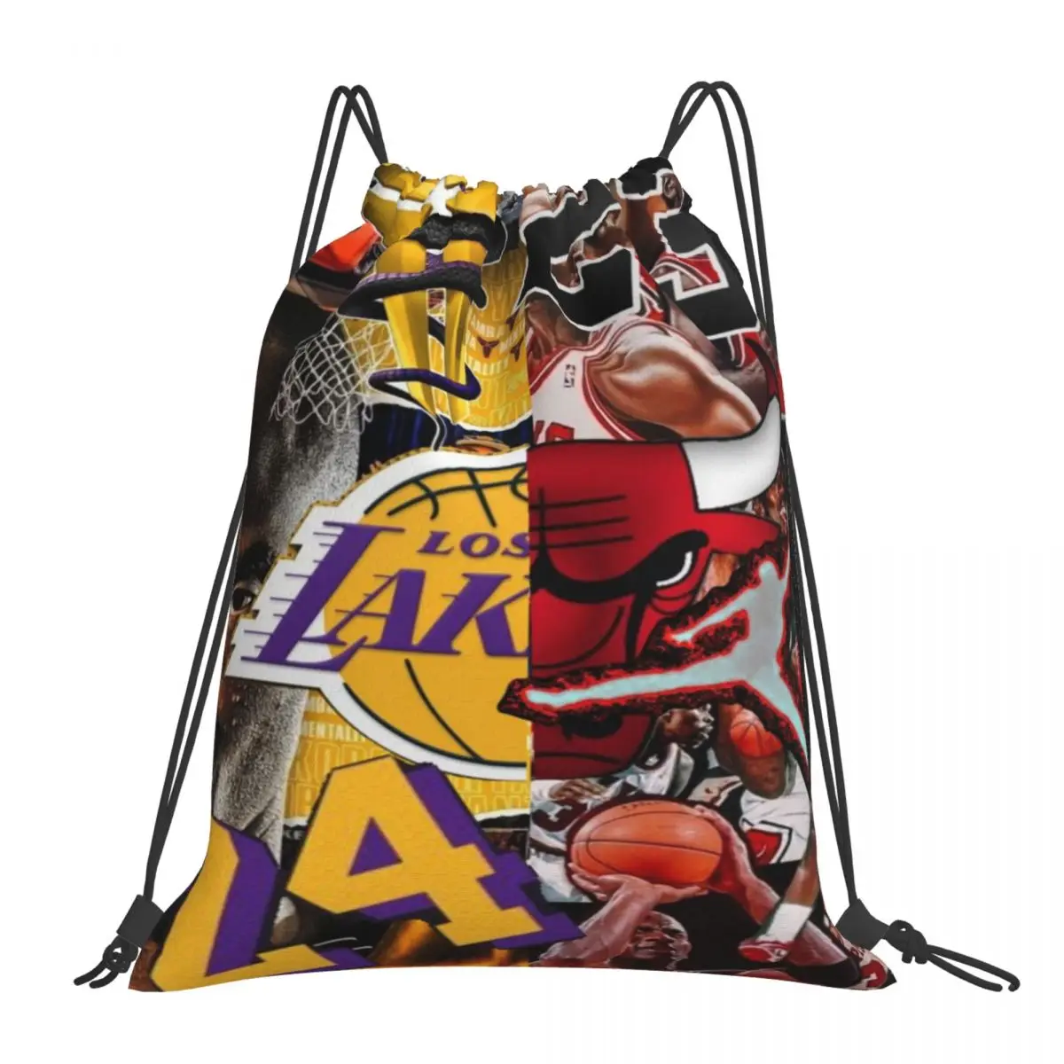 Custom Pattern Logo Drawstring Bag MJ Mamba Travel Backpack Student Storage Bag School Bag  ꦫ