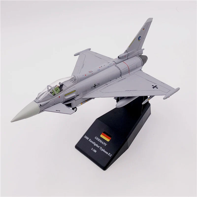 Diecast 1/100 scale Military Model Toy EF-2000 Typhoon Fighter Air Force Metal Plane Gifts Collection Display Toy