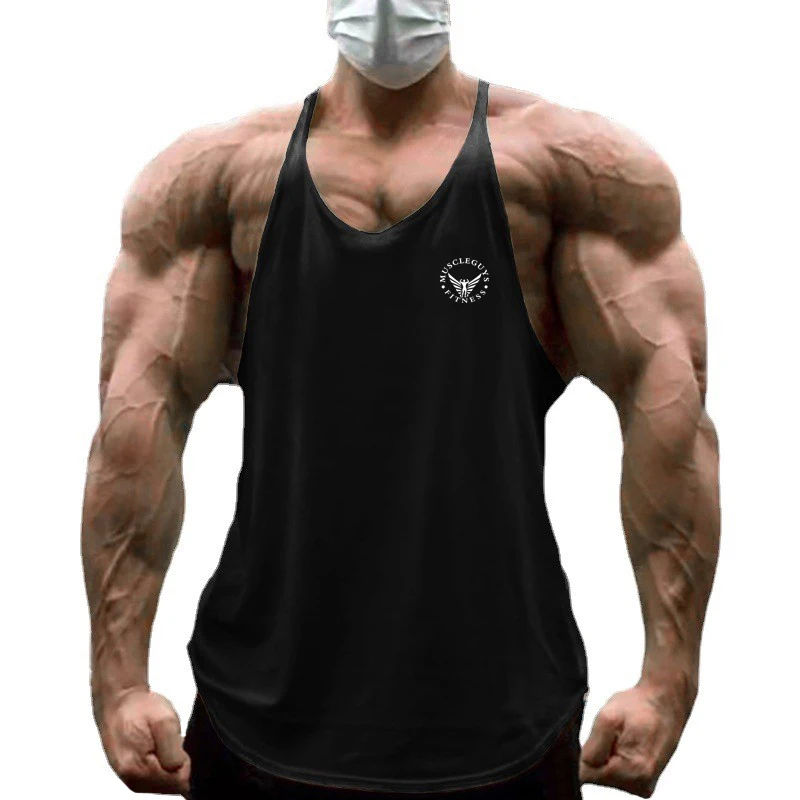 Men's Cotton Stringer Tank Tops Bodybuilding Gym Workout Vest Summer Muscle Sleeveless Shirt Fitness Sportswear