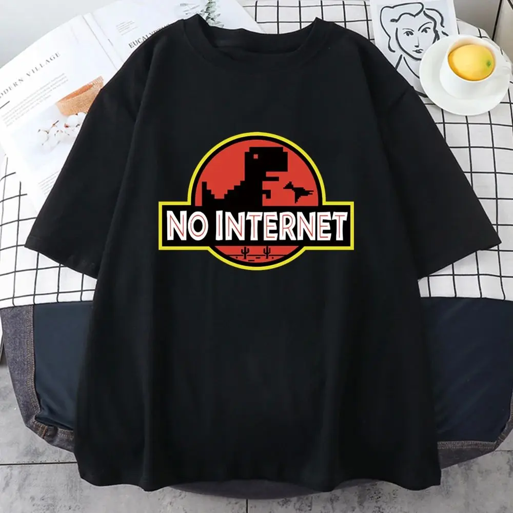 T-shirt imprimé dinosaure de dessin animé pour hommes, Design sans Internet, coupe confortable, haut décontracté pour un usage quotidien, autre matériau 00%