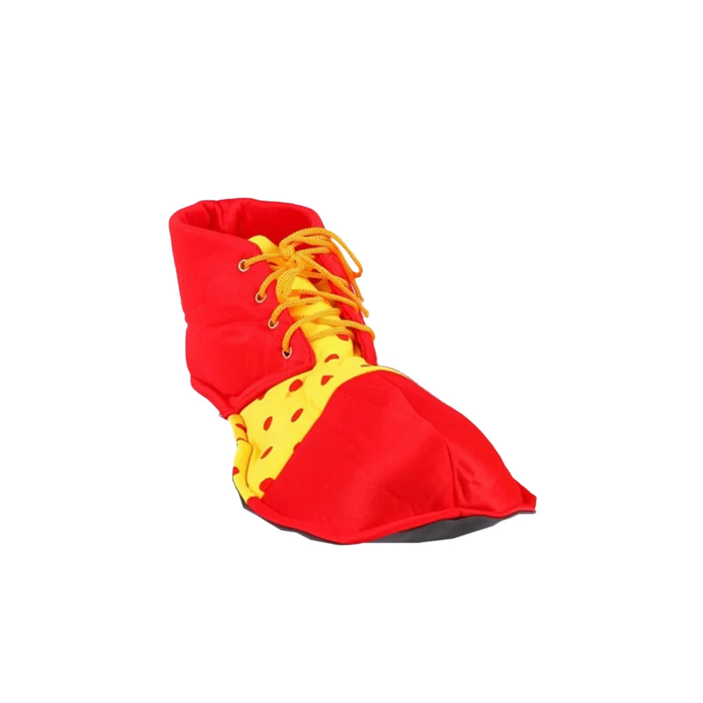 1 pçs sapatos de palhaço vermelho brilhante adereços desempenho de grandes dimensões traje de máscaras para mulheres homens halloween carnaval sapatos de palhaço