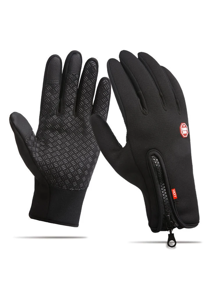 AliExpress NONE Autumn Winter Warm Gloves Cycling Hiking Men Women Touchscreen Gloves Anti Slip Zipper Water-Repellent Windproof Camping Driving
