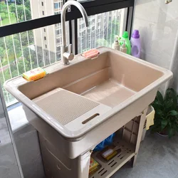 Environmentally friendly thickened laundry sink, washbasin with washboard, plastic balcony, kitchen sink, washbasin,