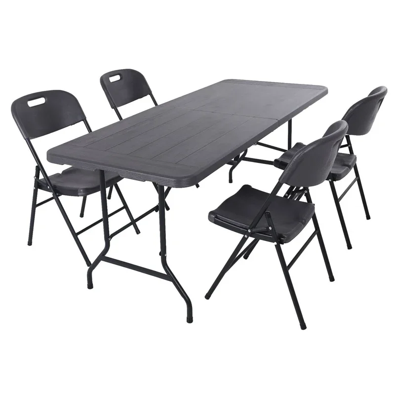

portable outdoor patio furniture 6ft rectangular plastic foldable dining banquet catering bbq camping picnic folding table