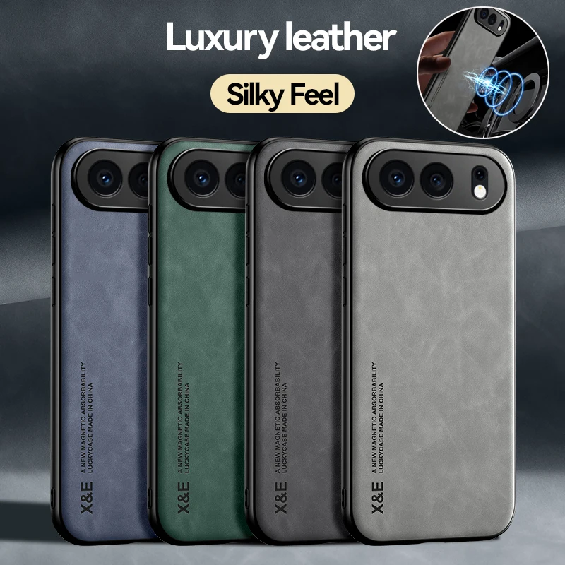 EUCAGR PU-Leder magnetische stoßfeste Rückseite für Honor 500 Pro Honor500Smart mit Metallplatte, Handyhülle für Honor 600 Lite
