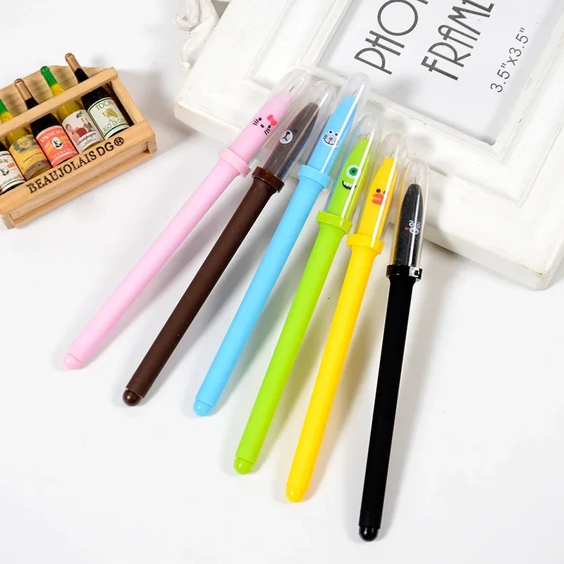 

50 шт., креативная гелевая ручка с милым рисунком, обучающая шариковая ручка, черный цвет, 0,5 мм, ручка для подписи, канцелярские принадлежности, Kawaii, школьные принадлежности