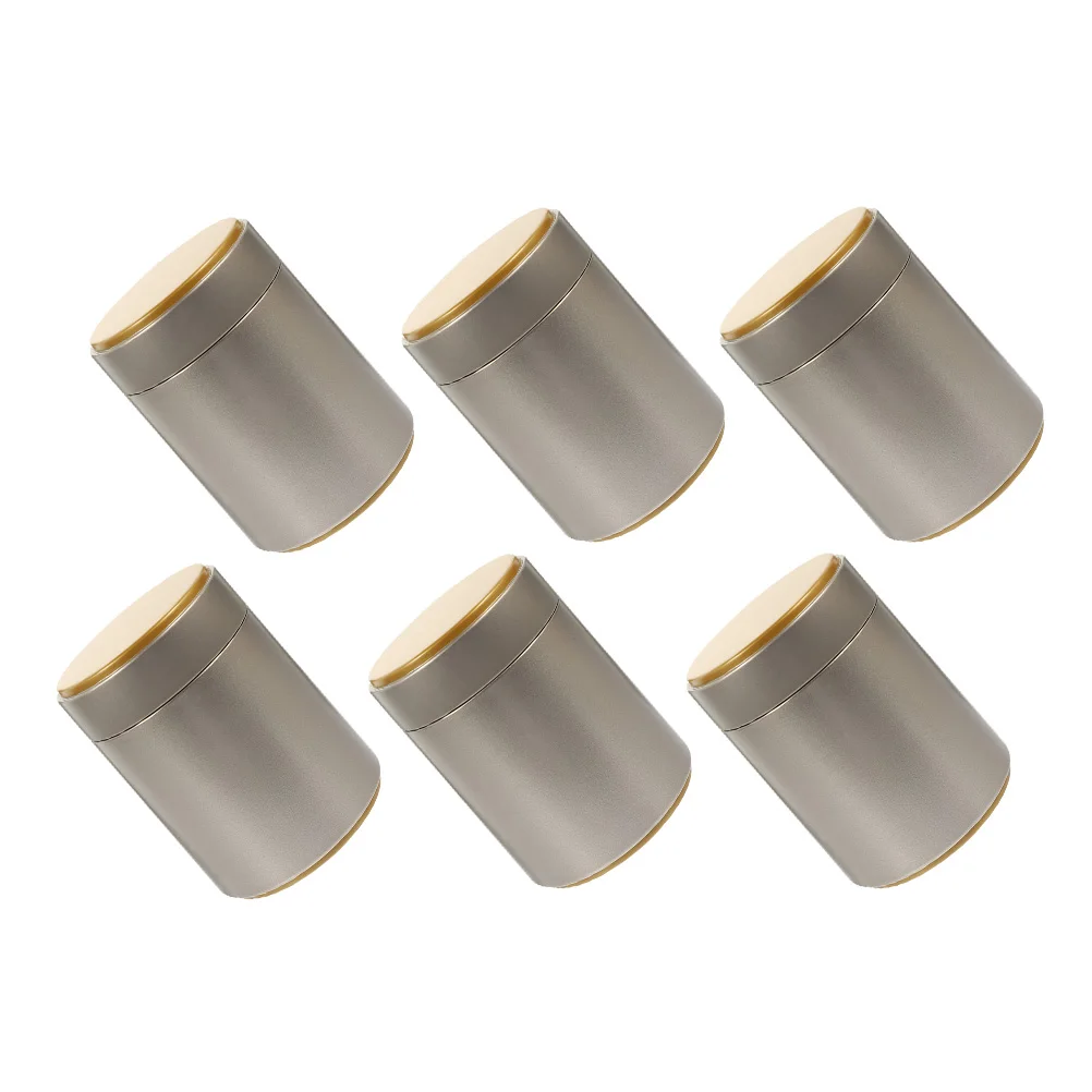 

6Pcs Airtight Tea Canisters Metal Tinplate Storage Jars for Loose Tea Candy Coffee Sugar Suitable for Home Office