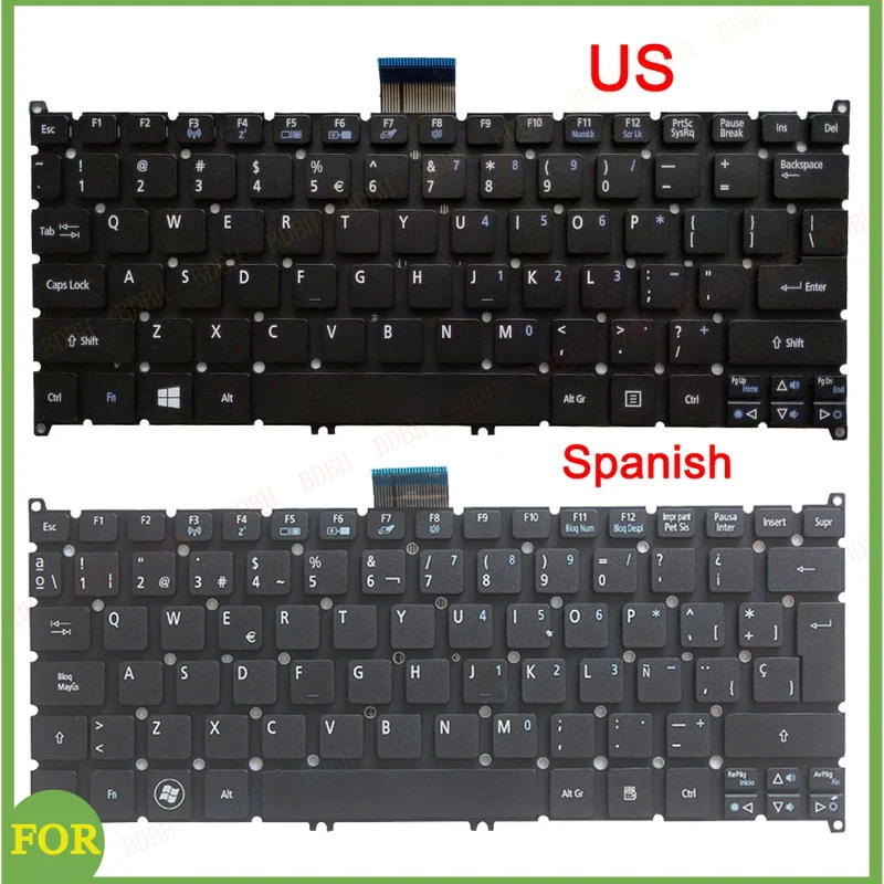 Teclado español SP/US para ACER Aspire MS2346 MS2377 Q1VZC Chromebook C7 C710 C710-2847 V5-123 V5-131 V5-121 V5-171 AO756 B113-M