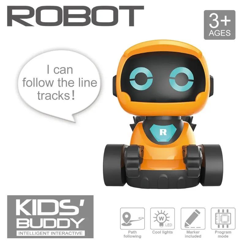 New early education intelligent machine, send children cute fun with sound effects track marking robot toy