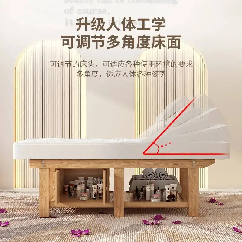 

Tattoo Spa Face Massage Bed Wooden Esthetician Speciality Massage Table Ear Cleaning Lettino Estetista Salon Furniture KMMT