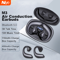 Air Conduction Bluetooth 5.3 Earphones Sport Waterproof Led Display Wireless Headphones HiFi Stereo Earbuds Open Ear Headsets