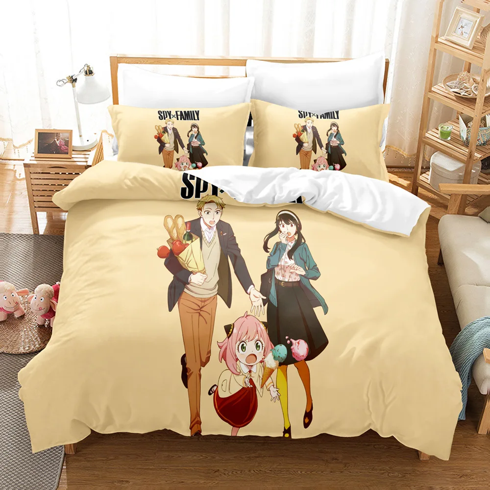 Anime Spy Family 3D Printed Duvet Case Pillowcase Bedding Set Twin Full Queen King Size for Bedroom Decor