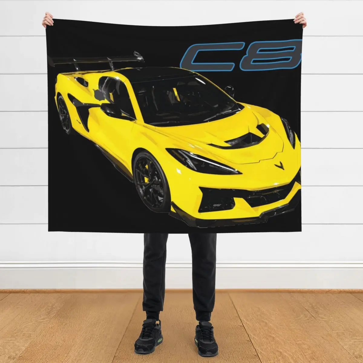 

zr1 lt7 twin-turbo C8 Competition Yellow v-8 Throw Blanket blankets and throws Luxury St heavy to sleep Blankets