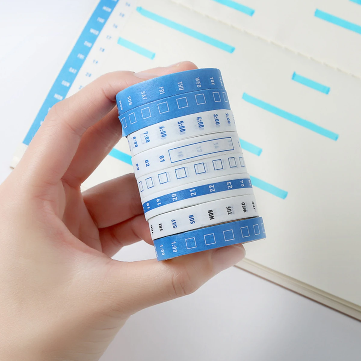 4Rolls/lot Time Management Tape Weekly Date Plan Tape Timeline Masking Tapes Planning Tape Scrapbooking Sticker Office School