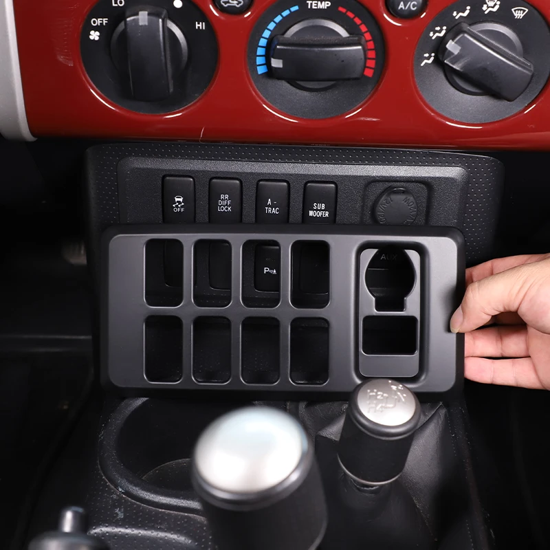 

ABS Dumb black Car Central Control Driving Assistance patch decorative panel For Toyota FJ Cruiser 2007-2021 LHD Accessories