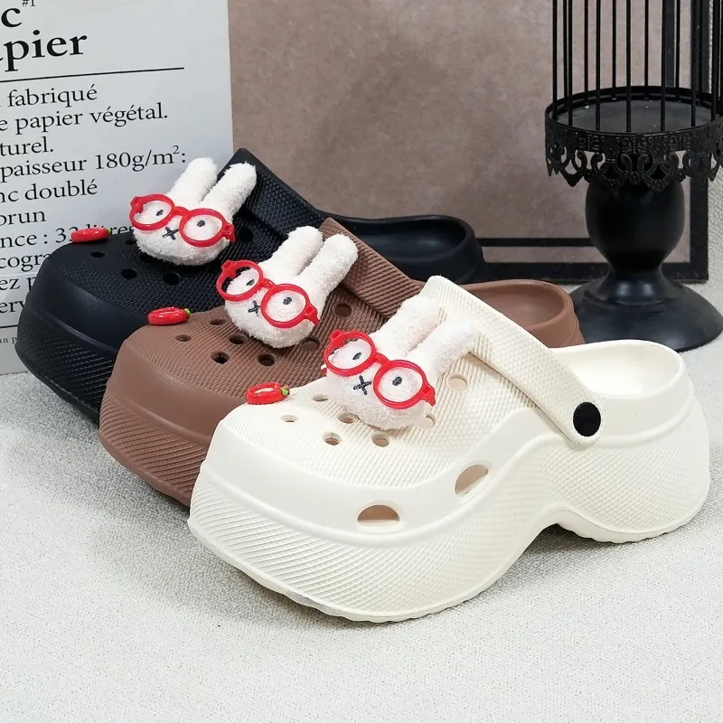Miffy rabbit sandals and slippers high-value cartoon summer thick-soled non-slip breathable lightweight all-match beach shoes