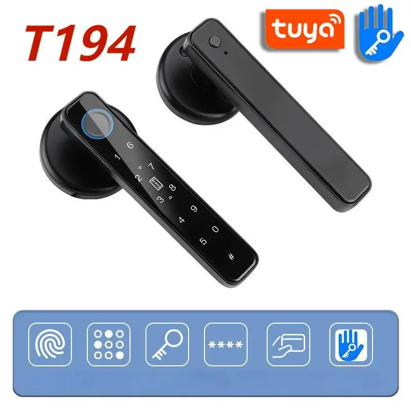 

Wooden Door Smart Lock Double Row Password Swipe Card Fingerprint Lock Office Wifi Tuya/ttlock APP Electronic Fingerprint Lock