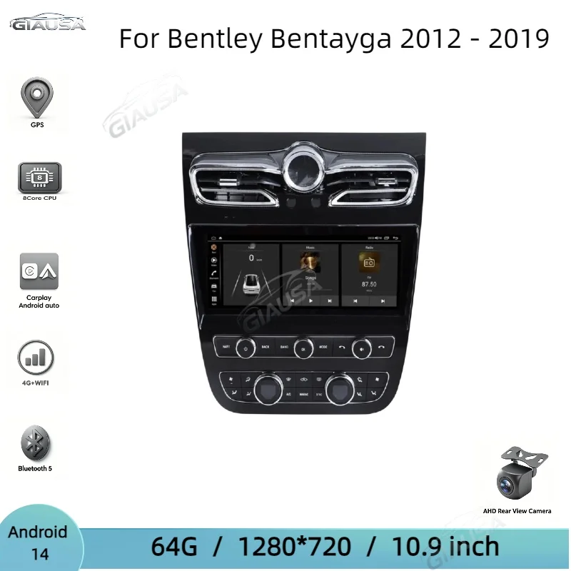 Автомагнитола с Android 14 для Bentley Flying Spur Continental GT 2005-2019, Qualcomm, Android Auto, мультимедийный дисплей