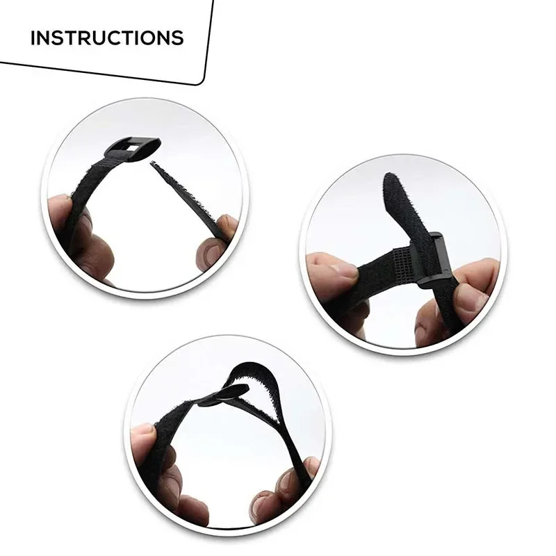 10Pcs Reusable Hook and Loop Straps Fastening Cable Ties Cable Straps Nylon Securing Wire Cord Ties Organizer Fastener Tape