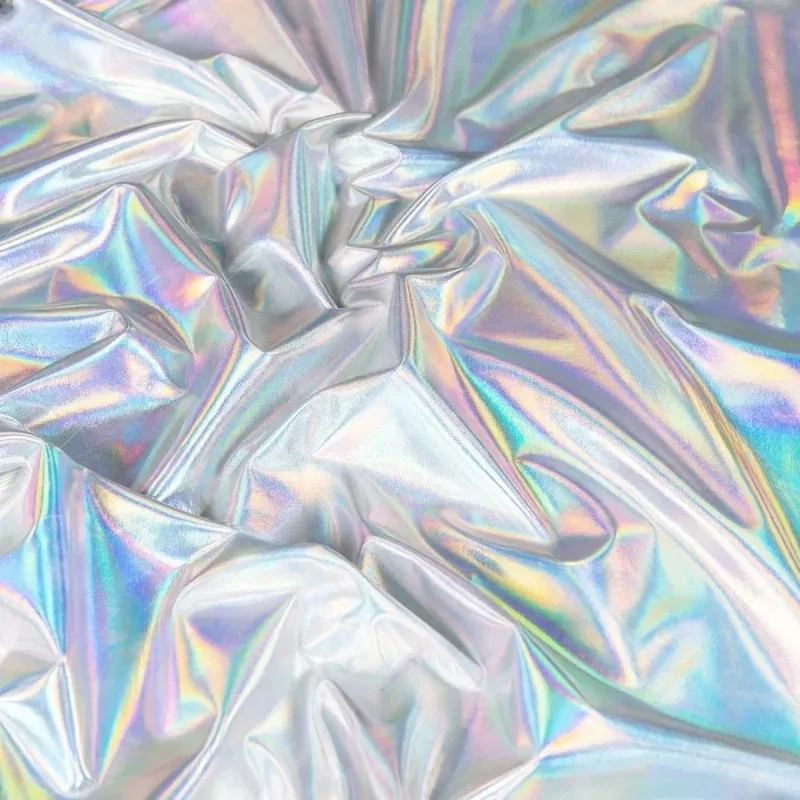 Shiny Purple Iridescent Spandex Fabric Stretchy for DIY Sewing Material Wedding Dress Garment Wide 150cm Sold By The Meter