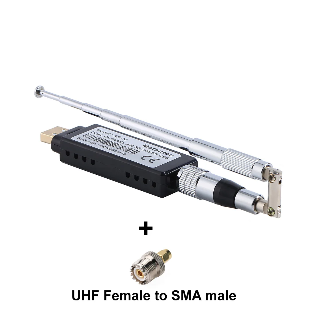 Matsutec AR-10 Dual Channel AIS Class A Class B AIS Receiver with Antenna SMA Connector for Boat Marine with USB output