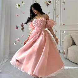 Customized Formal Dress Evening Saudi Arabia Off-the-shoulder A-line Ankle Length Embroidery Skirts Bespoke Occasion Dresses Pro