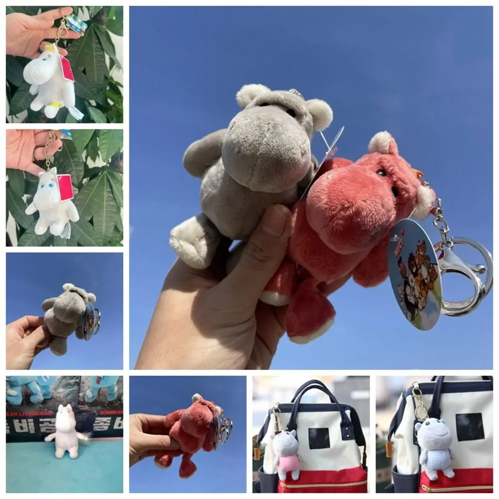 Bag Charm Mini Moo Deng Key Ring Anti-loss Popular Bouncing Pig Mu Dang Doll PP Cotton Thai Style Dwarf Hippo Pendant Gift