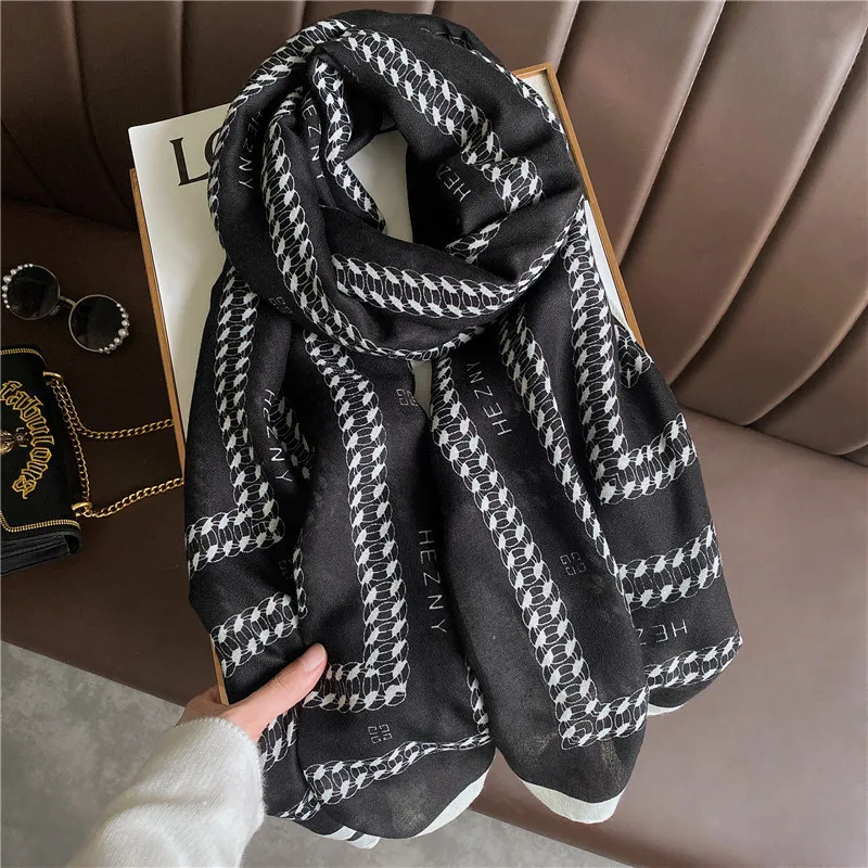 

2023 New Women cotton Scarf flower print Hijab soft Shawls and Wraps Tessale Female Foulard Designer pashmina Bandana Headscarf