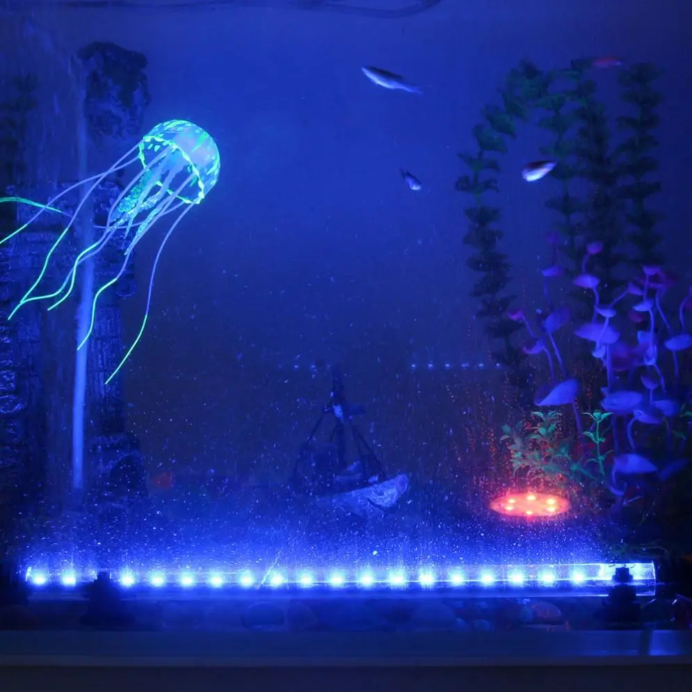 Waterproof LED Aquarium Lights Fish Tank Light Bar Blue/White 18/28/38/48CM Submersible Underwater Clip Lamp