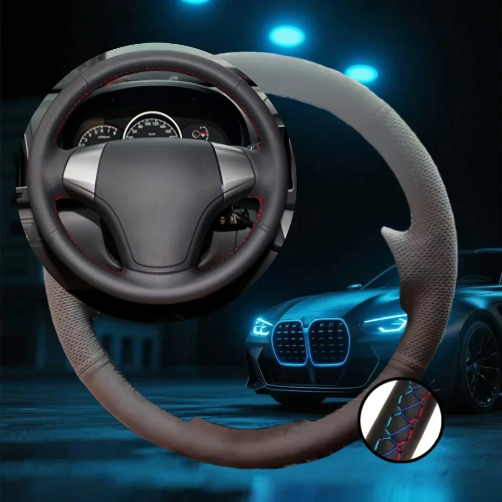 

Customized Non-Slip Artificial leather DIY Car Steering Wheel Cover For Hyundai Elantra 2008-2010 Hand-sewn Steering Wrap
