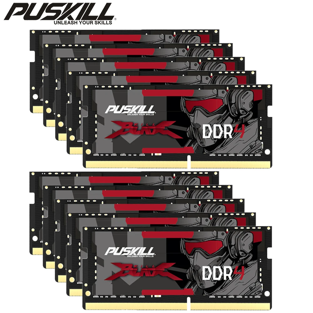 10PCS PUSKILL Killblade Memoria Ram DDR4 32GB 8GB 16GB 3200MHz 2666MHz 2400MHz Sodimm Notebook Memory