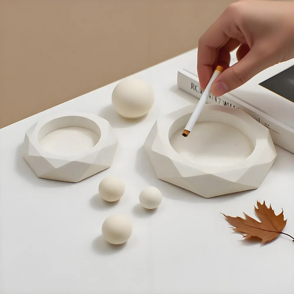 DIY Ashtray Tray Silicone Mold Round Square Storage Box Plants Potted Desktop Ornament Gypsum Cement Resin Mold