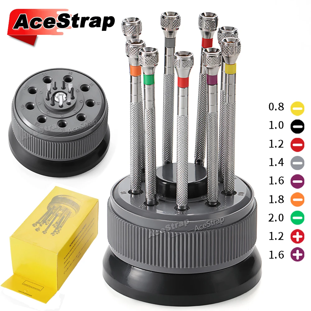 9pcs/Set Stainless Steel Watch Repair Screwdrivers 0.8-2.0mm Portable Watchmaker Tools Jewelry Glasses Screw Remover Screwdriver