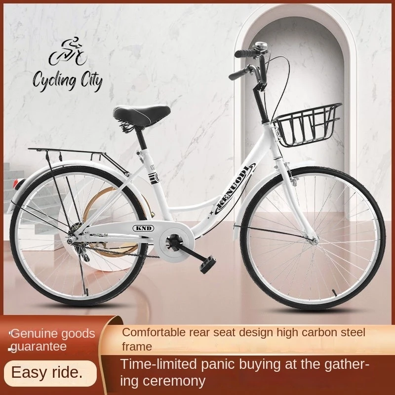 

Cycling City Bicycle Non Inflatable Disc Brake Retro Women Adult Lightweight Male Female Student Adult Commuter Ladie Work Bike