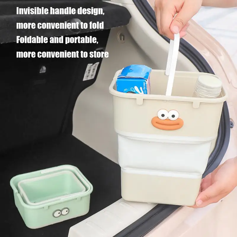 Car Foldable Trash Can Trash Storage Garbage Container Automotive Waste Basket Portable Car Traveling Rubbish Bin Creative