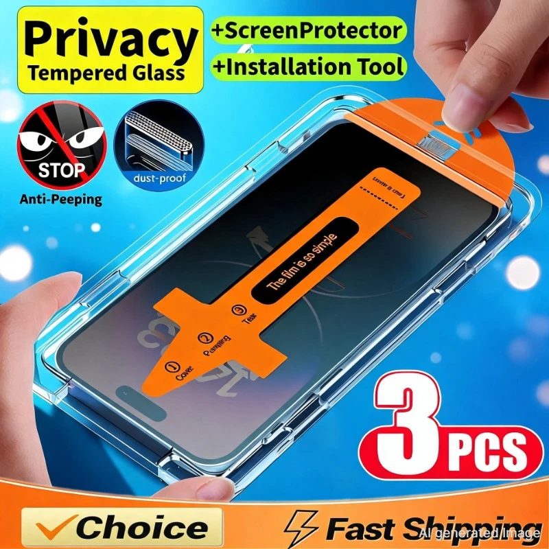 Protection d'écran anti-poussière et anti-espionnage avec revêtement oléophobe, installation facile, pour iPhone 17 16 11 12 13 14 15 Pro Max XR XS 15 16 Plus 2028