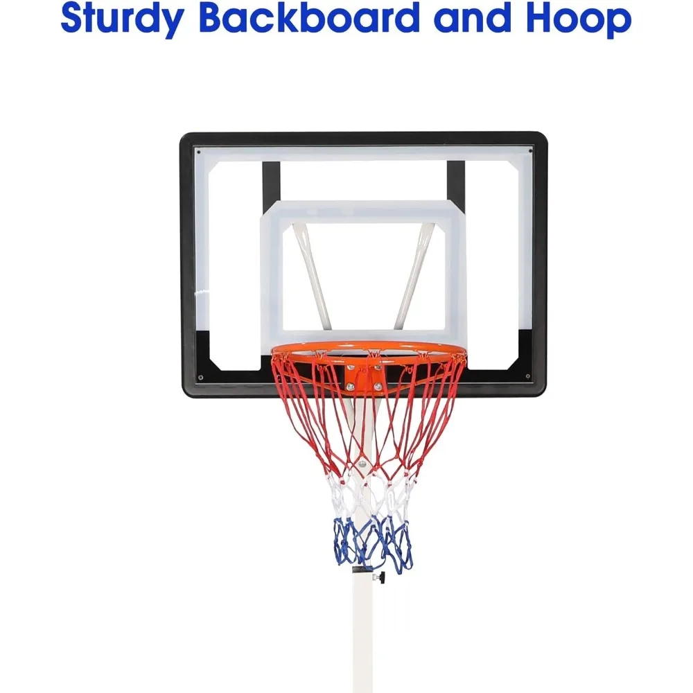 Детское баскетбольное кольцо с регулируемой высотой — удобная семейная система ворот в помещении и на открытом воздухе, от 5 до 6,8 футов, портативная и прочная